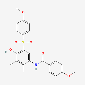 N-{4-hydroxy-5-[(4-methoxyphenyl)sulfonyl]-2,3-dimethylphenyl}-4-methoxybenzamide