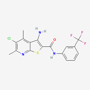 molecular formula C17H13ClF3N3OS B3479750 3-amino-5-chloro-4,6-dimethyl-N-[3-(trifluoromethyl)phenyl]thieno[2,3-b]pyridine-2-carboxamide 