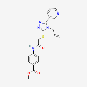molecular formula C20H19N5O3S B3479765 methyl 4-[({[4-allyl-5-(3-pyridinyl)-4H-1,2,4-triazol-3-yl]thio}acetyl)amino]benzoate 