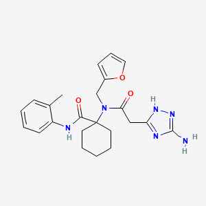 molecular formula C23H28N6O3 B3479769 1-[[(3-amino-1H-1,2,4-triazol-5-yl)acetyl](2-furylmethyl)amino]-N-(2-methylphenyl)cyclohexanecarboxamide 