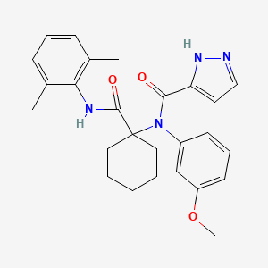 molecular formula C26H30N4O3 B3479781 N-(1-{[(2,6-dimethylphenyl)amino]carbonyl}cyclohexyl)-N-(3-methoxyphenyl)-1H-pyrazole-3-carboxamide 