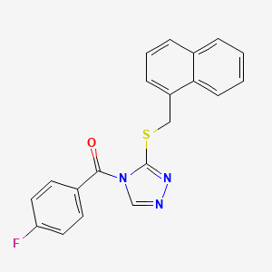molecular formula C20H14FN3OS B3479801 4-(4-fluorobenzoyl)-3-[(1-naphthylmethyl)thio]-4H-1,2,4-triazole 