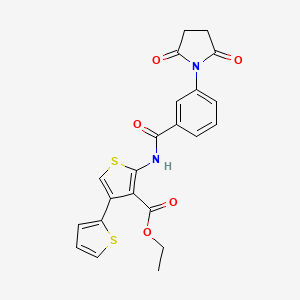 molecular formula C22H18N2O5S2 B3479814 ethyl 5'-{[3-(2,5-dioxo-1-pyrrolidinyl)benzoyl]amino}-2,3'-bithiophene-4'-carboxylate 