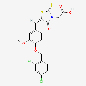 (5-{4-[(2,4-dichlorobenzyl)oxy]-3-methoxybenzylidene}-4-oxo-2-thioxo-1,3-thiazolidin-3-yl)acetic acid