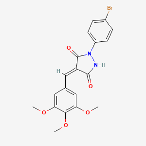 molecular formula C19H17BrN2O5 B3479836 1-(4-bromophenyl)-4-(3,4,5-trimethoxybenzylidene)-3,5-pyrazolidinedione 