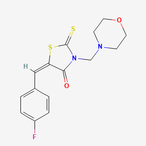 molecular formula C15H15FN2O2S2 B3479840 5-(4-fluorobenzylidene)-3-(4-morpholinylmethyl)-2-thioxo-1,3-thiazolidin-4-one CAS No. 107255-69-6