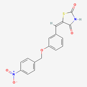 molecular formula C17H12N2O5S B3479859 5-{3-[(4-nitrobenzyl)oxy]benzylidene}-1,3-thiazolidine-2,4-dione 