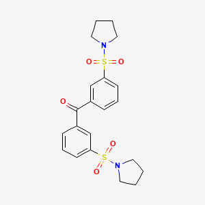 molecular formula C21H24N2O5S2 B3479872 bis[3-(1-pyrrolidinylsulfonyl)phenyl]methanone 