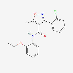 molecular formula C19H17ClN2O3 B3479888 3-(2-chlorophenyl)-N-(2-ethoxyphenyl)-5-methyl-4-isoxazolecarboxamide 