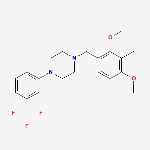 molecular formula C21H25F3N2O2 B3479891 1-(2,4-dimethoxy-3-methylbenzyl)-4-[3-(trifluoromethyl)phenyl]piperazine 
