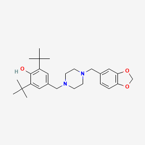 molecular formula C27H38N2O3 B3479899 4-{[4-(1,3-benzodioxol-5-ylmethyl)-1-piperazinyl]methyl}-2,6-di-tert-butylphenol 