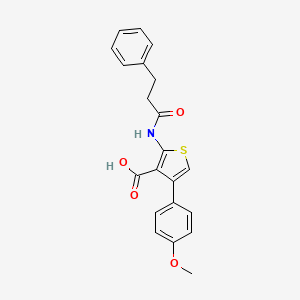 molecular formula C21H19NO4S B3479908 4-(4-methoxyphenyl)-2-[(3-phenylpropanoyl)amino]-3-thiophenecarboxylic acid 
