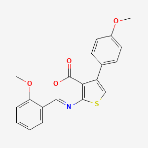 molecular formula C20H15NO4S B3479916 2-(2-methoxyphenyl)-5-(4-methoxyphenyl)-4H-thieno[2,3-d][1,3]oxazin-4-one 