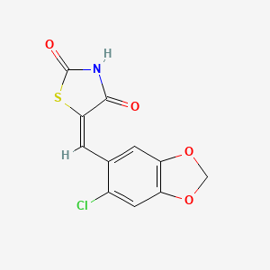 molecular formula C11H6ClNO4S B3479926 5-[(6-chloro-1,3-benzodioxol-5-yl)methylene]-1,3-thiazolidine-2,4-dione 