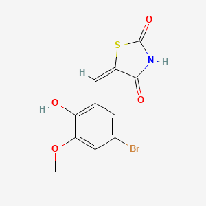 molecular formula C11H8BrNO4S B3479934 5-(5-bromo-2-hydroxy-3-methoxybenzylidene)-1,3-thiazolidine-2,4-dione 