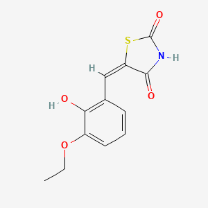 molecular formula C12H11NO4S B3479940 5-(3-ethoxy-2-hydroxybenzylidene)-1,3-thiazolidine-2,4-dione 