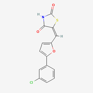 molecular formula C14H8ClNO3S B3479943 5-{[5-(3-chlorophenyl)-2-furyl]methylene}-1,3-thiazolidine-2,4-dione 