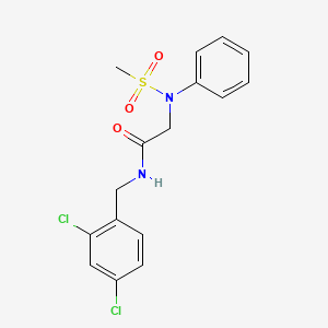 molecular formula C16H16Cl2N2O3S B3479950 N~1~-(2,4-dichlorobenzyl)-N~2~-(methylsulfonyl)-N~2~-phenylglycinamide 