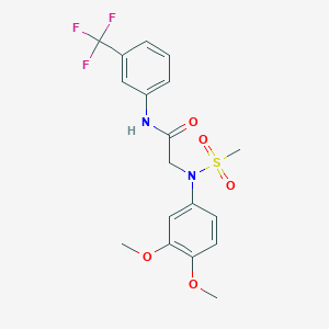 molecular formula C18H19F3N2O5S B3479955 N~2~-(3,4-dimethoxyphenyl)-N~2~-(methylsulfonyl)-N~1~-[3-(trifluoromethyl)phenyl]glycinamide 