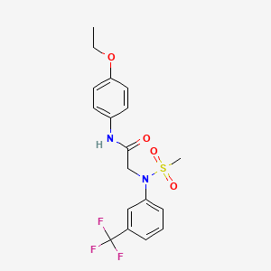 molecular formula C18H19F3N2O4S B3479958 N~1~-(4-ethoxyphenyl)-N~2~-(methylsulfonyl)-N~2~-[3-(trifluoromethyl)phenyl]glycinamide 