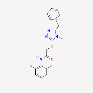 molecular formula C21H24N4OS B3479975 2-[(5-benzyl-4-methyl-4H-1,2,4-triazol-3-yl)thio]-N-mesitylacetamide 