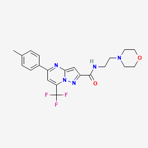 molecular formula C21H22F3N5O2 B3480010 5-(4-methylphenyl)-N-[2-(4-morpholinyl)ethyl]-7-(trifluoromethyl)pyrazolo[1,5-a]pyrimidine-2-carboxamide 