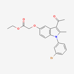molecular formula C21H20BrNO4 B3480011 ethyl {[3-acetyl-1-(3-bromophenyl)-2-methyl-1H-indol-5-yl]oxy}acetate 