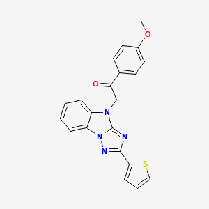 molecular formula C21H16N4O2S B3480016 1-(4-methoxyphenyl)-2-[2-(2-thienyl)-4H-[1,2,4]triazolo[1,5-a]benzimidazol-4-yl]ethanone 