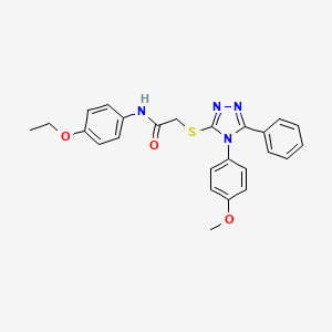 molecular formula C25H24N4O3S B3480035 N-(4-ethoxyphenyl)-2-{[4-(4-methoxyphenyl)-5-phenyl-4H-1,2,4-triazol-3-yl]thio}acetamide 
