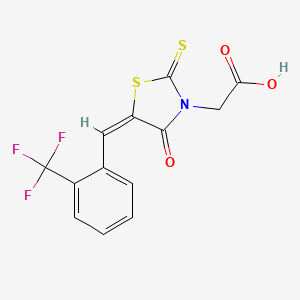molecular formula C13H8F3NO3S2 B3480036 {4-oxo-2-thioxo-5-[2-(trifluoromethyl)benzylidene]-1,3-thiazolidin-3-yl}acetic acid 