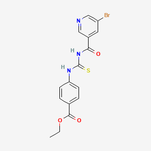 molecular formula C16H14BrN3O3S B3480052 ethyl 4-[({[(5-bromo-3-pyridinyl)carbonyl]amino}carbonothioyl)amino]benzoate 