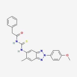 molecular formula C23H21N5O2S B3480061 N-({[2-(4-methoxyphenyl)-6-methyl-2H-1,2,3-benzotriazol-5-yl]amino}carbonothioyl)-2-phenylacetamide 