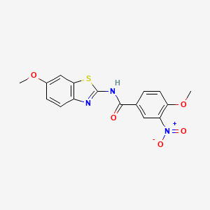 molecular formula C16H13N3O5S B3480068 4-methoxy-N-(6-methoxy-1,3-benzothiazol-2-yl)-3-nitrobenzamide 
