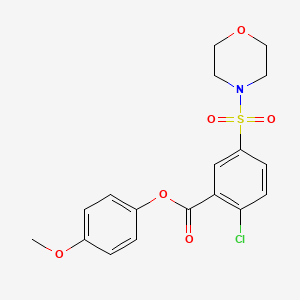 molecular formula C18H18ClNO6S B3480069 4-methoxyphenyl 2-chloro-5-(4-morpholinylsulfonyl)benzoate 