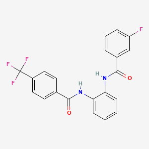 molecular formula C21H14F4N2O2 B3480102 3-fluoro-N-(2-{[4-(trifluoromethyl)benzoyl]amino}phenyl)benzamide 