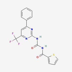 molecular formula C17H11F3N4O2S B3480110 N-({[4-phenyl-6-(trifluoromethyl)pyrimidin-2-yl]amino}carbonyl)thiophene-2-carboxamide 