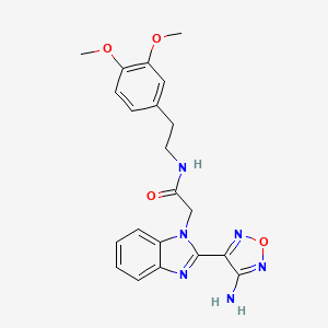 molecular formula C21H22N6O4 B3480123 2-[2-(4-amino-1,2,5-oxadiazol-3-yl)-1H-benzimidazol-1-yl]-N-[2-(3,4-dimethoxyphenyl)ethyl]acetamide 
