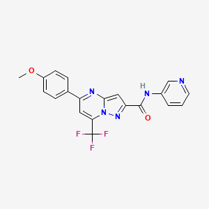 molecular formula C20H14F3N5O2 B3480133 5-(4-methoxyphenyl)-N-3-pyridinyl-7-(trifluoromethyl)pyrazolo[1,5-a]pyrimidine-2-carboxamide 