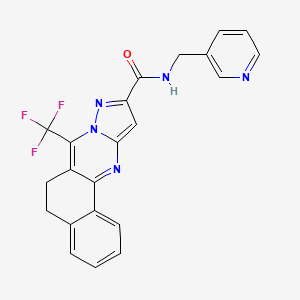 molecular formula C22H16F3N5O B3480147 N-(3-pyridinylmethyl)-7-(trifluoromethyl)-5,6-dihydrobenzo[h]pyrazolo[5,1-b]quinazoline-10-carboxamide 