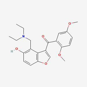 molecular formula C22H25NO5 B3480162 {4-[(diethylamino)methyl]-5-hydroxy-1-benzofuran-3-yl}(2,5-dimethoxyphenyl)methanone 