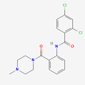 molecular formula C19H19Cl2N3O2 B3480184 2,4-dichloro-N-{2-[(4-methyl-1-piperazinyl)carbonyl]phenyl}benzamide 