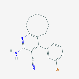 molecular formula C18H18BrN3 B3480190 2-amino-4-(3-bromophenyl)-5,6,7,8,9,10-hexahydrocycloocta[b]pyridine-3-carbonitrile 