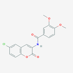 molecular formula C18H14ClNO5 B3480214 N-(6-chloro-2-oxo-2H-chromen-3-yl)-3,4-dimethoxybenzamide 