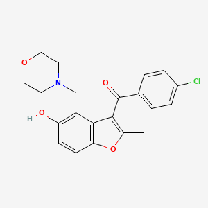 molecular formula C21H20ClNO4 B3480231 (4-chlorophenyl)[5-hydroxy-2-methyl-4-(4-morpholinylmethyl)-1-benzofuran-3-yl]methanone 