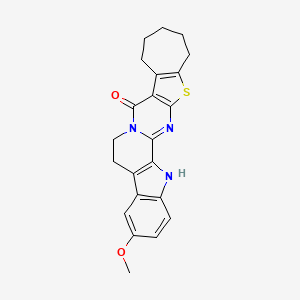molecular formula C22H21N3O2S B3480232 3-甲氧基-5,6,9,10,11,12,13,16-八氢-8H-环庚[4'',5'']噻吩[2'',3'':4',5']嘧啶并[1',2':1,2]吡啶并[3,4-b]吲哚-8-酮 