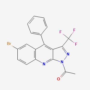 molecular formula C19H11BrF3N3O B3480241 1-acetyl-6-bromo-4-phenyl-3-(trifluoromethyl)-1H-pyrazolo[3,4-b]quinoline 