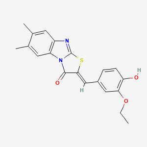 molecular formula C20H18N2O3S B3480247 2-(3-ethoxy-4-hydroxybenzylidene)-6,7-dimethyl[1,3]thiazolo[3,2-a]benzimidazol-3(2H)-one 