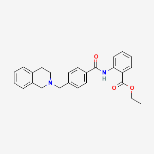 molecular formula C26H26N2O3 B3480261 ethyl 2-{[4-(3,4-dihydro-2(1H)-isoquinolinylmethyl)benzoyl]amino}benzoate 