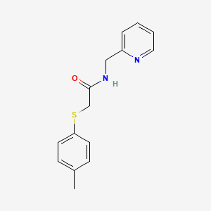 molecular formula C15H16N2OS B3480308 2-[(4-methylphenyl)thio]-N-(2-pyridinylmethyl)acetamide 