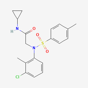 molecular formula C19H21ClN2O3S B3480310 N~2~-(3-chloro-2-methylphenyl)-N~1~-cyclopropyl-N~2~-[(4-methylphenyl)sulfonyl]glycinamide 